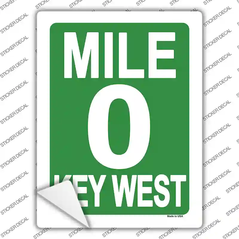 Mile Zero Key West Novelty Rectangle Sticker Decal