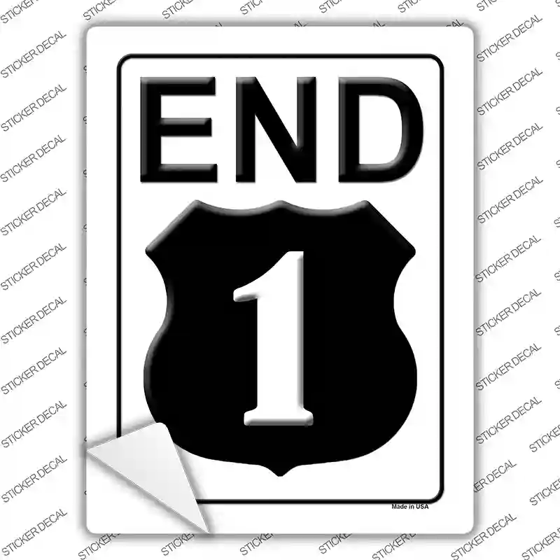 End Highway 1 Novelty Rectangle Sticker Decal