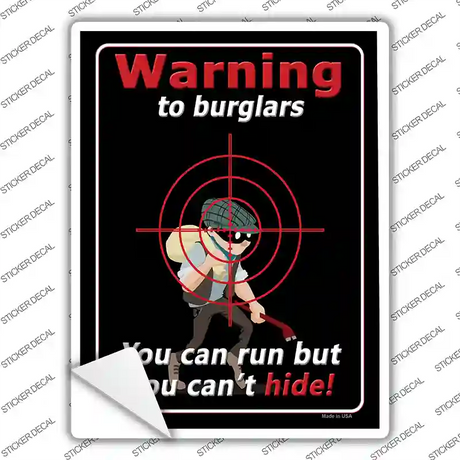 Warning To Burglars Novelty Rectangle Sticker Decal
