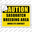 Caution Sasquatch Breeding Area Novelty Rectangle Sticker Decal