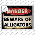 Danger Beware of Alligators Novelty Rectangle Sticker Decal