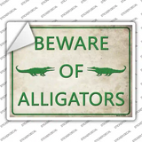 Beware of Alligators Novelty Rectangle Sticker Decal
