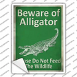 Beware of Alligators Dont Feed Novelty Rectangle Sticker Decal