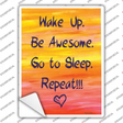 Wake Up and Repeat Novelty Rectangle Sticker Decal