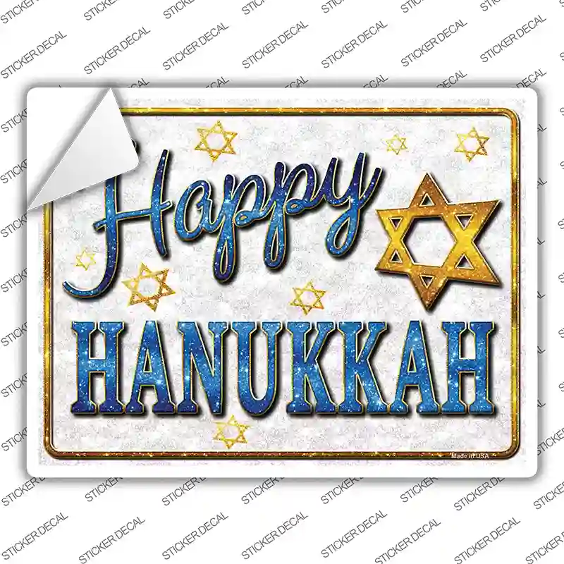 Happy Hanukkah Novelty Rectangle Sticker Decal