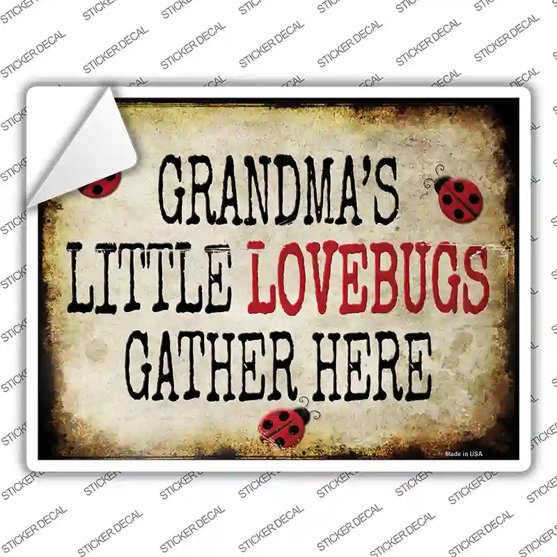Grandmas Little Lovebugs Novelty Rectangle Sticker Decal