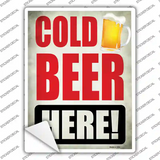 Cold Beer Here Novelty Rectangle Sticker Decal