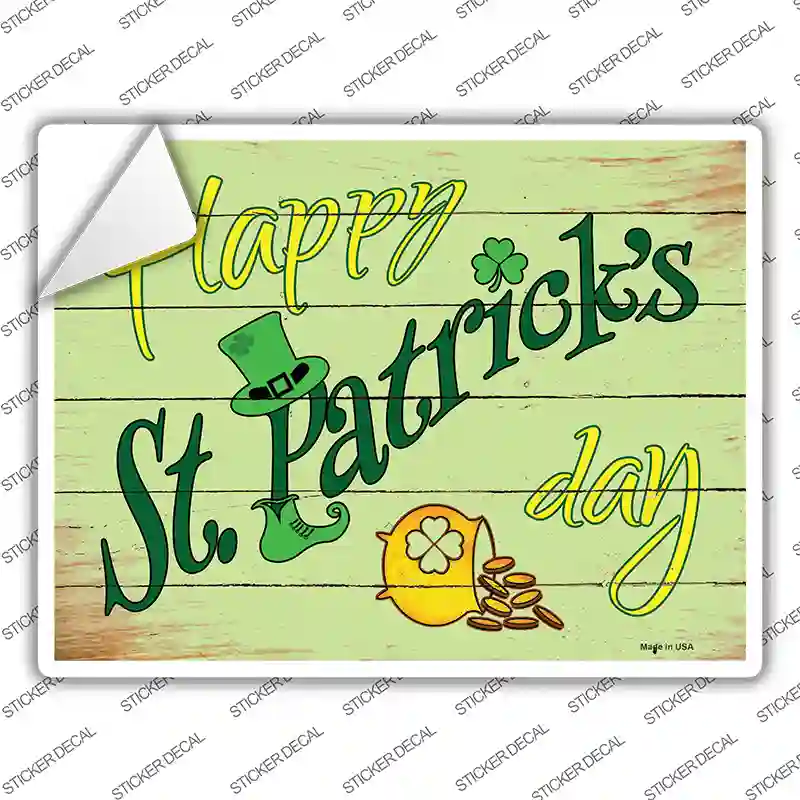 Happy St Patricks Day Novelty Rectangle Sticker Decal