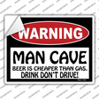 Man Cave Beer Cheaper Than Gas Novelty Rectangle Sticker Decal