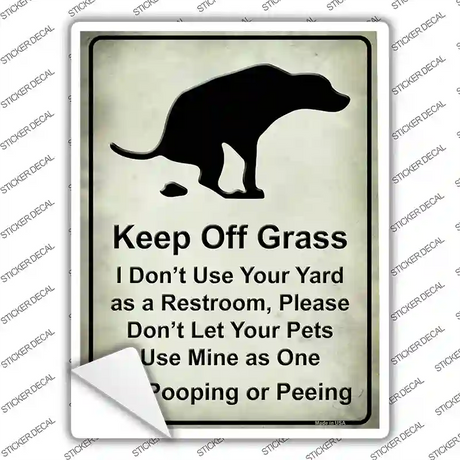 Keep Off Grass Novelty Rectangle Sticker Decal