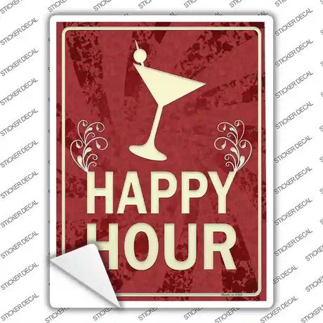 Happy Hour Novelty Rectangle Sticker Decal