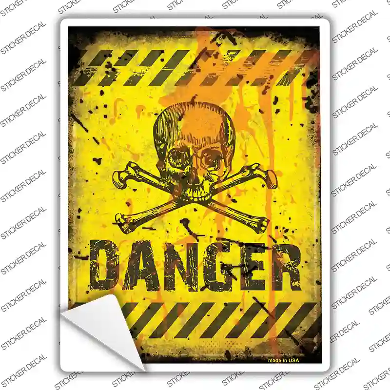 Danger with Skulls Novelty Rectangle Sticker Decal
