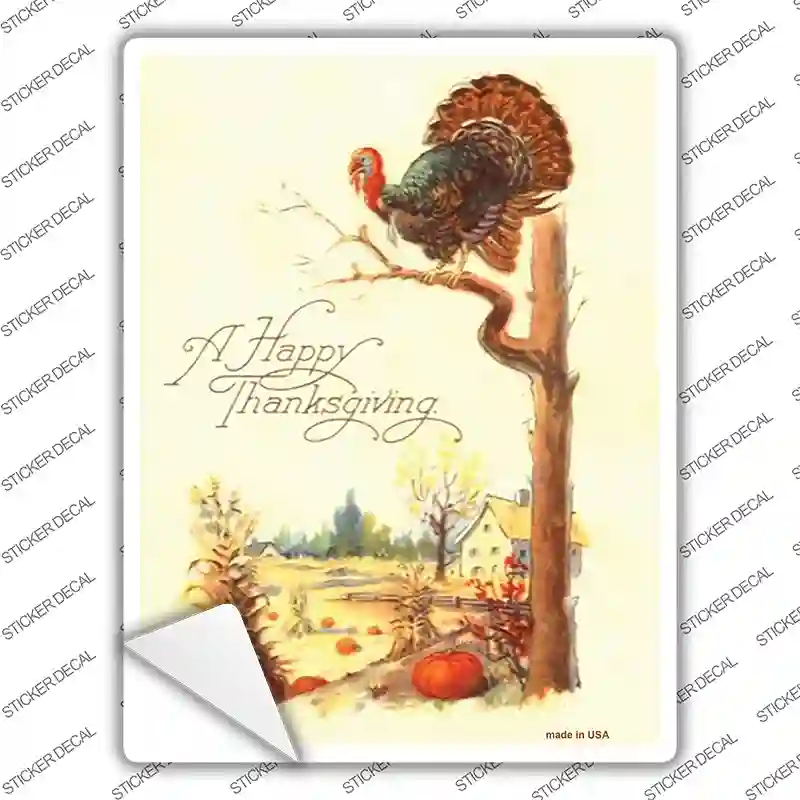 Happy Thanksgiving Vintage Poster Novelty Rectangle Sticker Decal