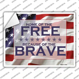 American Flag Free Brave Novelty Rectangle Sticker Decal