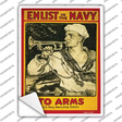 Enlist in the Navy Vintage Poster Novelty Rectangle Sticker Decal