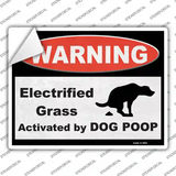 Warning Electrified Grass Novelty Rectangular Sticker Decal