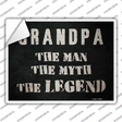 Grandpa The Legend Novelty Rectangular Sticker Decal
