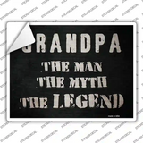 Grandpa The Legend Novelty Rectangular Sticker Decal