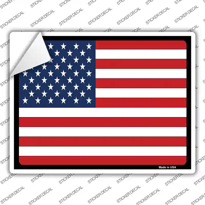 Solid American Flag Novelty Rectangle Sticker Decal