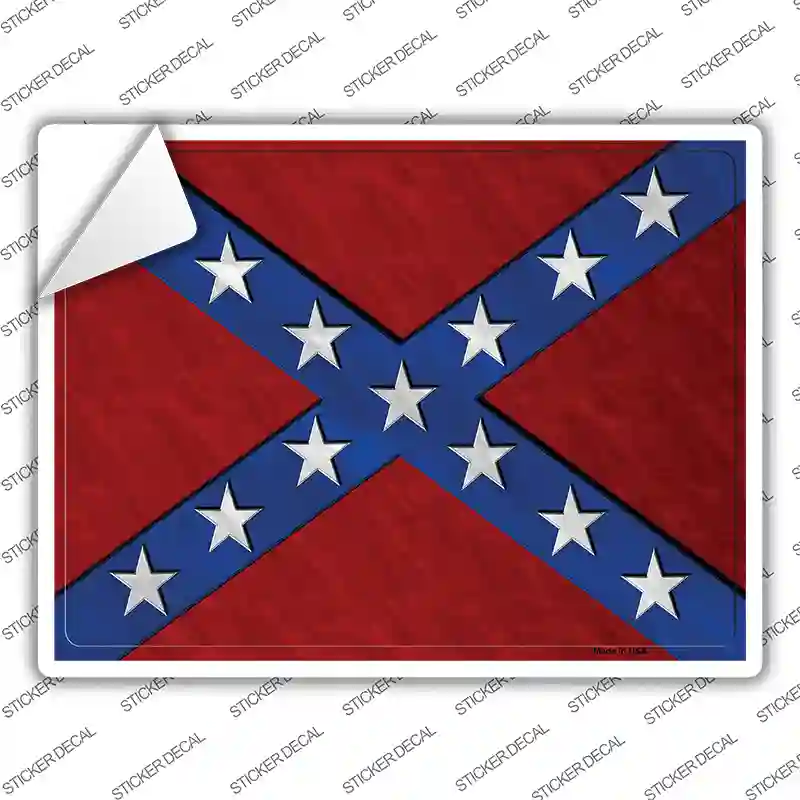 Solid Confederate Flag Novelty Rectangle Sticker Decal