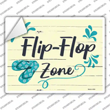 Flip Flop Zone Blue Novelty Rectangular Sticker Decal