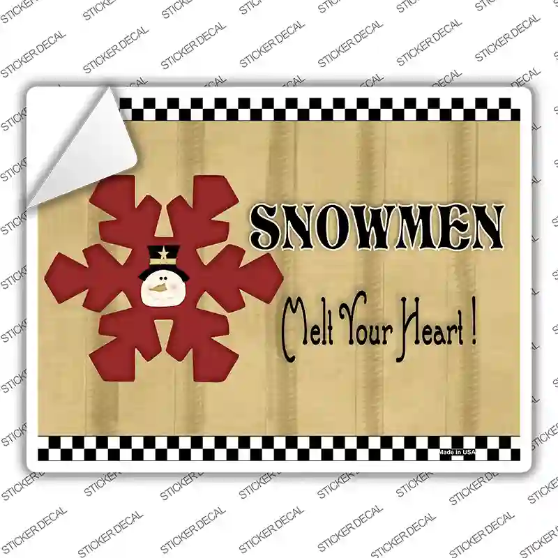 Snowflake Snowmen Novelty Rectangle Sticker Decal