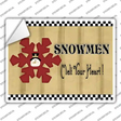Snowflake Snowmen Novelty Rectangle Sticker Decal
