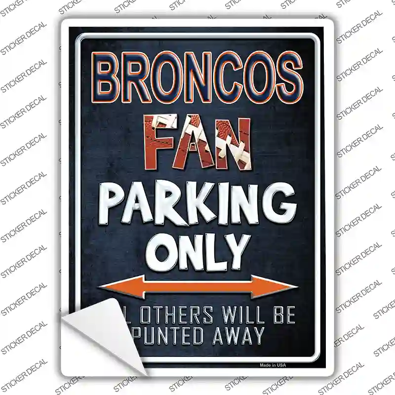 Broncos Novelty Rectangle Sticker Decal