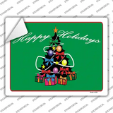 Happy Holidays Tree Novelty Rectangle Sticker Decal