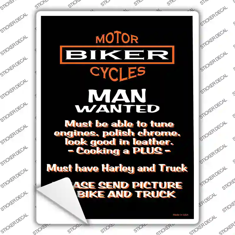 Man Wanted Novelty Rectangle Sticker Decal