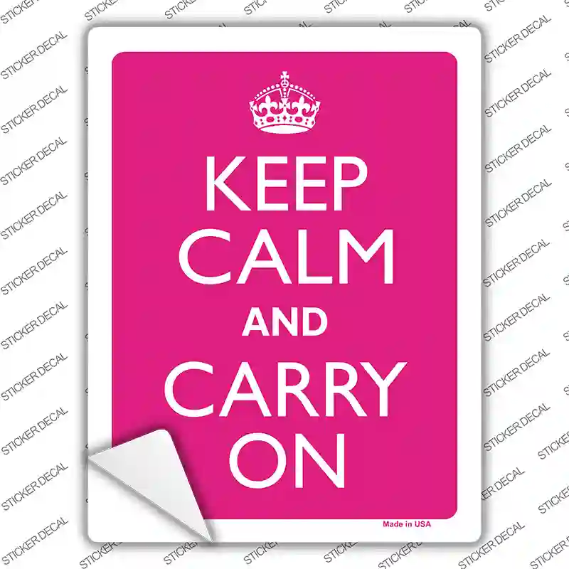 Keep Calm And Carry On Novelty Rectangle Sticker Decal