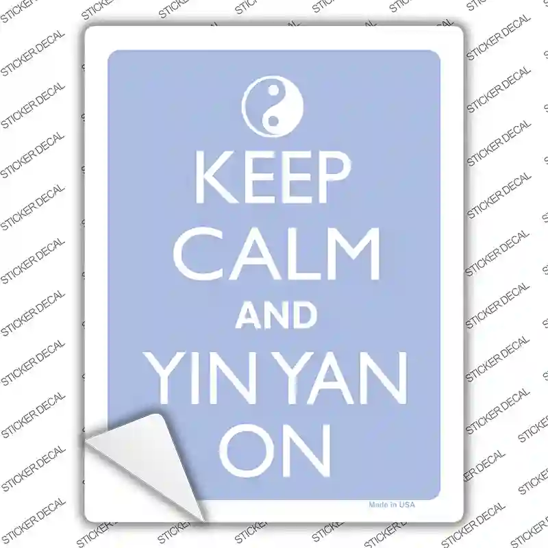 Keep Calm And Yin Yang Novelty Rectangle Sticker Decal