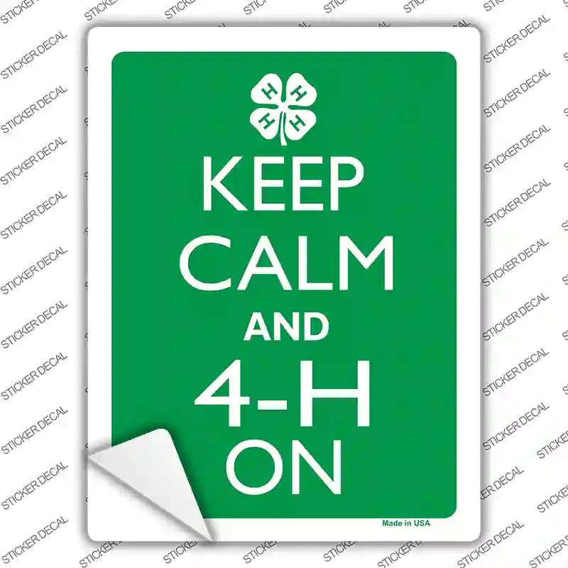 Keep Calm And 4-H On Novelty Rectangle Sticker Decal