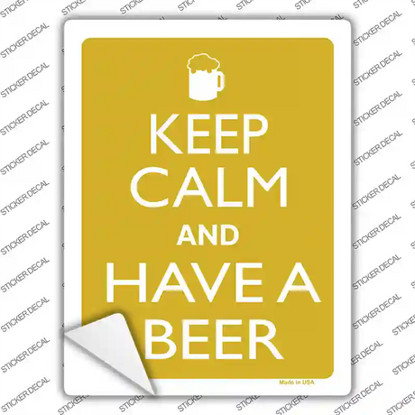 Keep Calm And Have A Beer Novelty Rectangle Sticker Decal