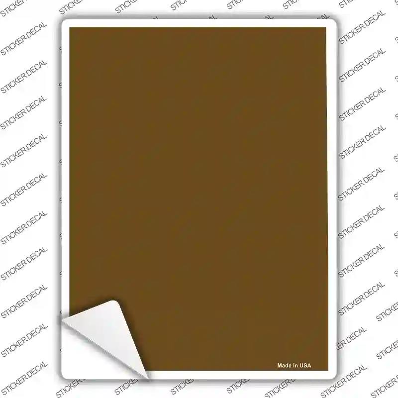 Solid Brown Novelty Rectangle Sticker Decal