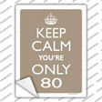 Keep Calm Youre Only 80 Novelty Rectangle Sticker Decal