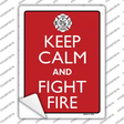 Keep Calm Fight Fire Novelty Rectangle Sticker Decal