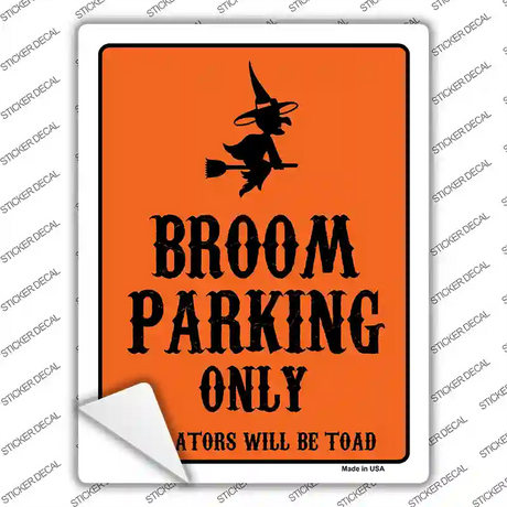 Broom Only Holiday Novelty Rectangle Sticker Decal