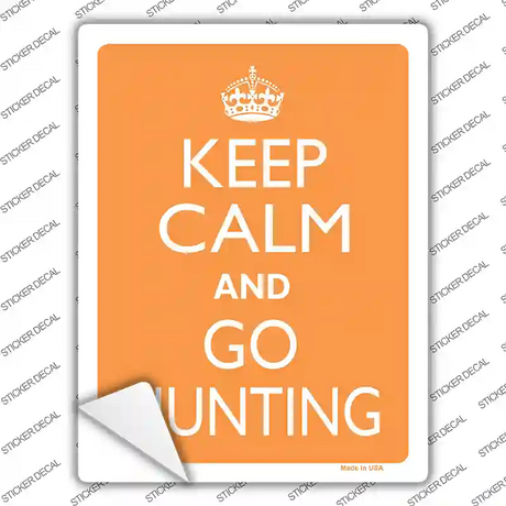 Keep Calm Go Hunting Orange Novelty Rectangle Sticker Decal