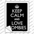 Keep Calm Love Zombies Novelty Rectangle Sticker Decal