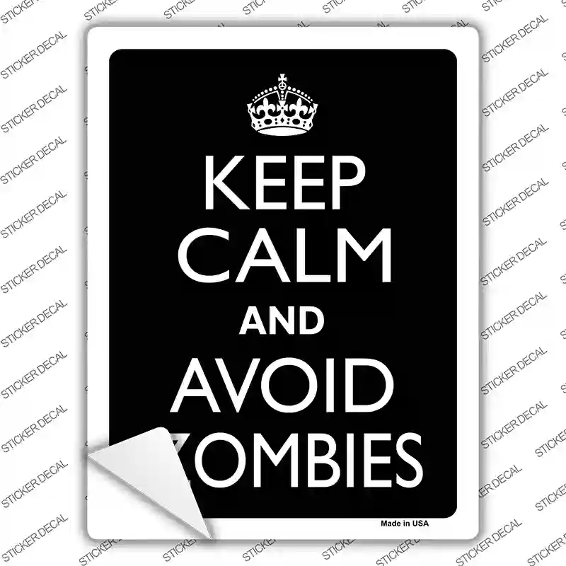 Keep Calm Avoid Zombies Novelty Rectangle Sticker Decal