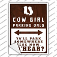 Cowgirl Parking Novelty Rectangle Sticker Decal