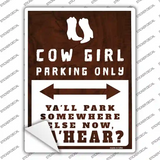 Cowgirl Parking Novelty Rectangle Sticker Decal