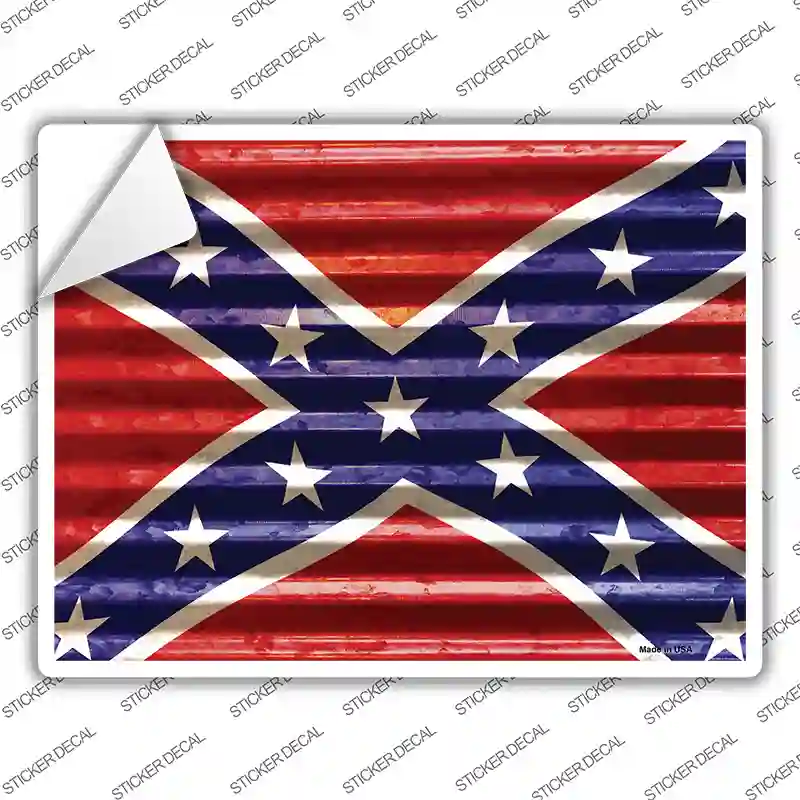 Confederate Flag Novelty Rectangle Sticker Decal