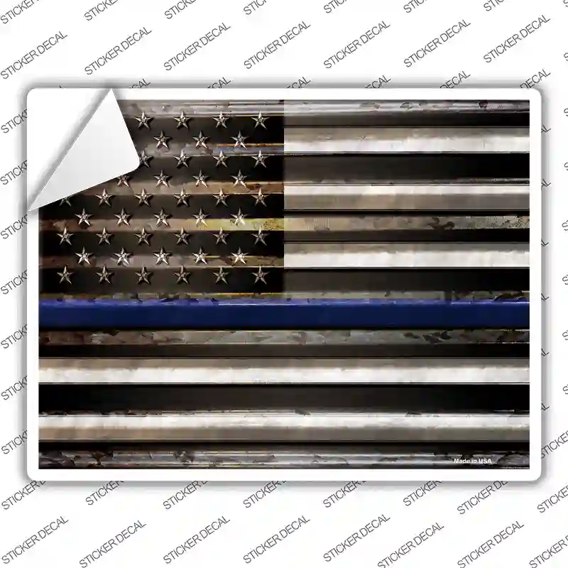 American Flag Thin Blue Line Novelty Rectangle Sticker Decal
