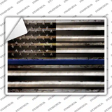 American Flag Thin Blue Line Novelty Rectangle Sticker Decal