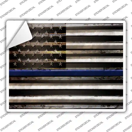 American Flag Thin Blue Line Novelty Rectangle Sticker Decal