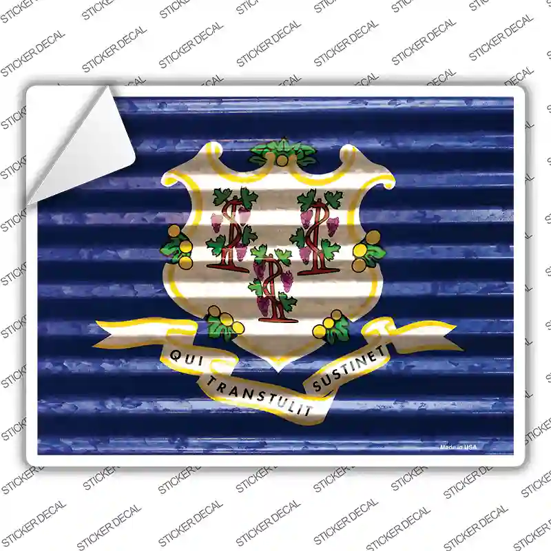 Connecticut Flag Novelty Rectangle Sticker Decal