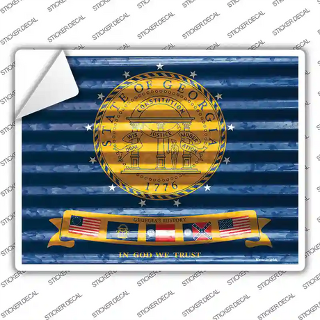 Georgia Flag Novelty Rectangle Sticker Decal