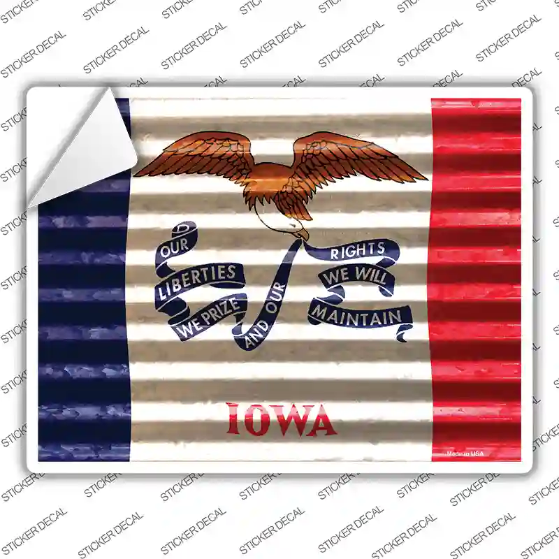 Iowa Flag Novelty Rectangle Sticker Decal